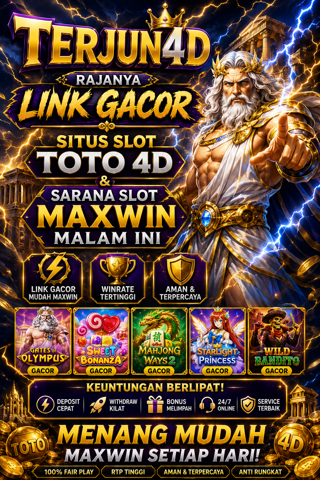 TERJUN4D 💎 Rajanya Link Gacor Situs Slot Toto 4D & Sarana Slot Maxwin Malam Ini