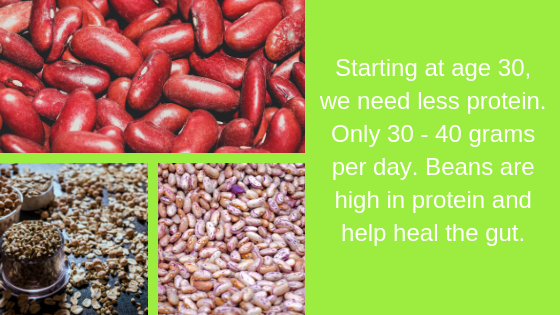 beans are high in protein which helps keep the gut healthy